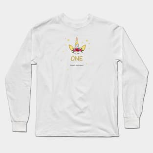 First birthday. One. Unicorn Birthday invitation. Party invitation greeting card Long Sleeve T-Shirt